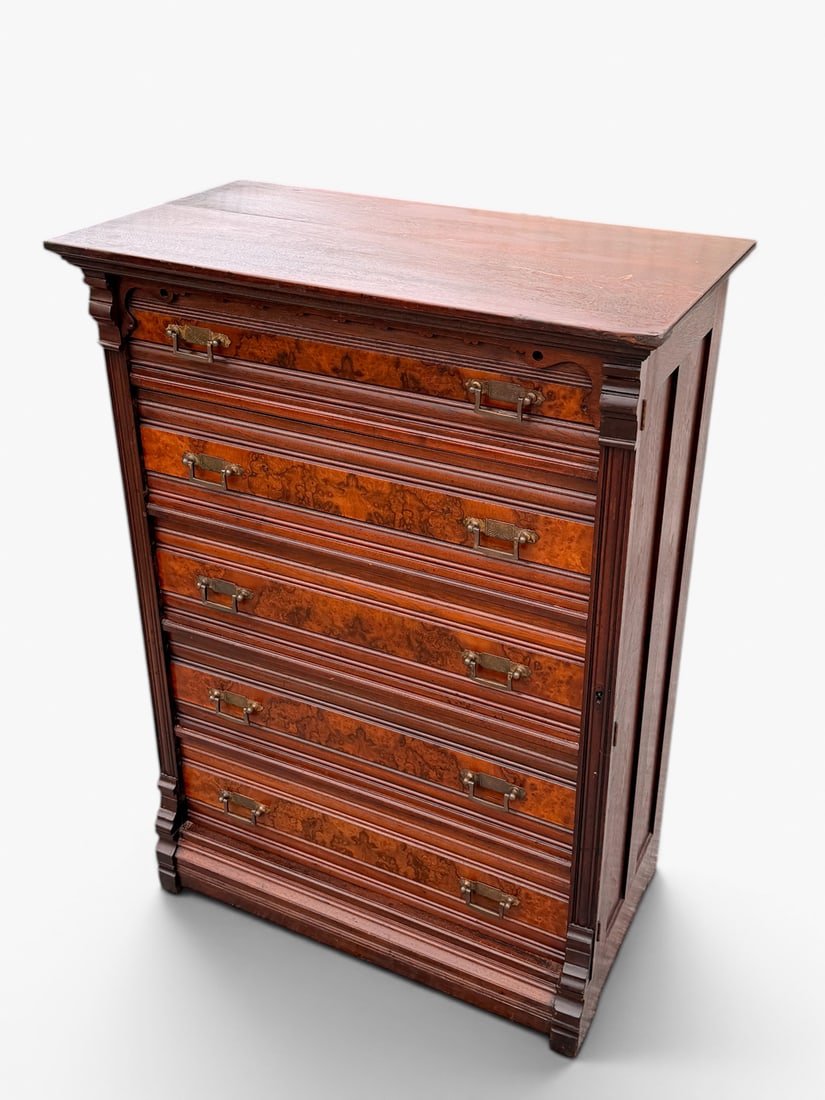 AMERICAN VICTORIAN WALNUT LOCKSIDE CHEST (1 of 1)