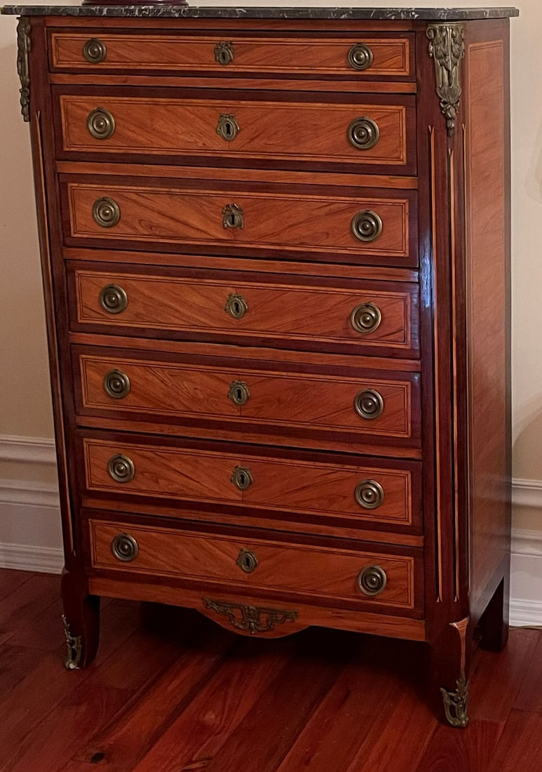 7 DRAWER MARBLE TOP CHEST (1 of 1)