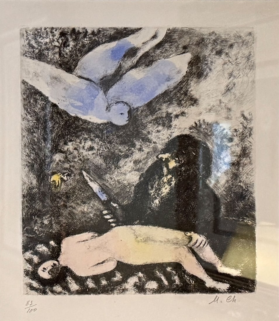 MARC CHAGALL ETCHING "LE SACRIFICE D'ABRAHAM" (1 of 1)
