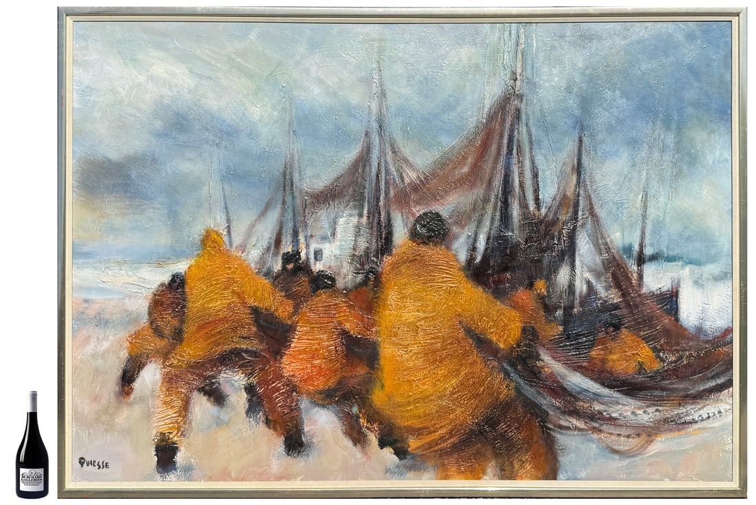 CLAUDE QUIESSE "BRINGING IN THE NETS" PAINTING (1 of 5)