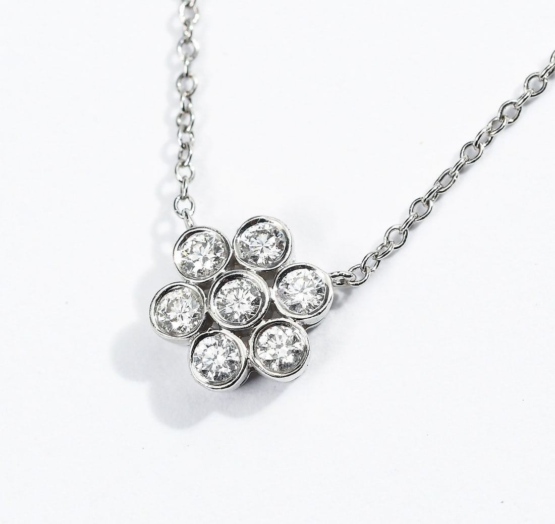 TIFFANY & CO. PLATINUM DIAMOND FLOWER NECKLACE (1 of 6)