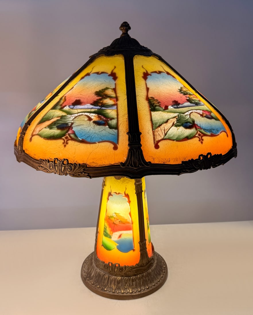 MILLER REVERSE PAINTED TABLE LAMP (1 of 6)