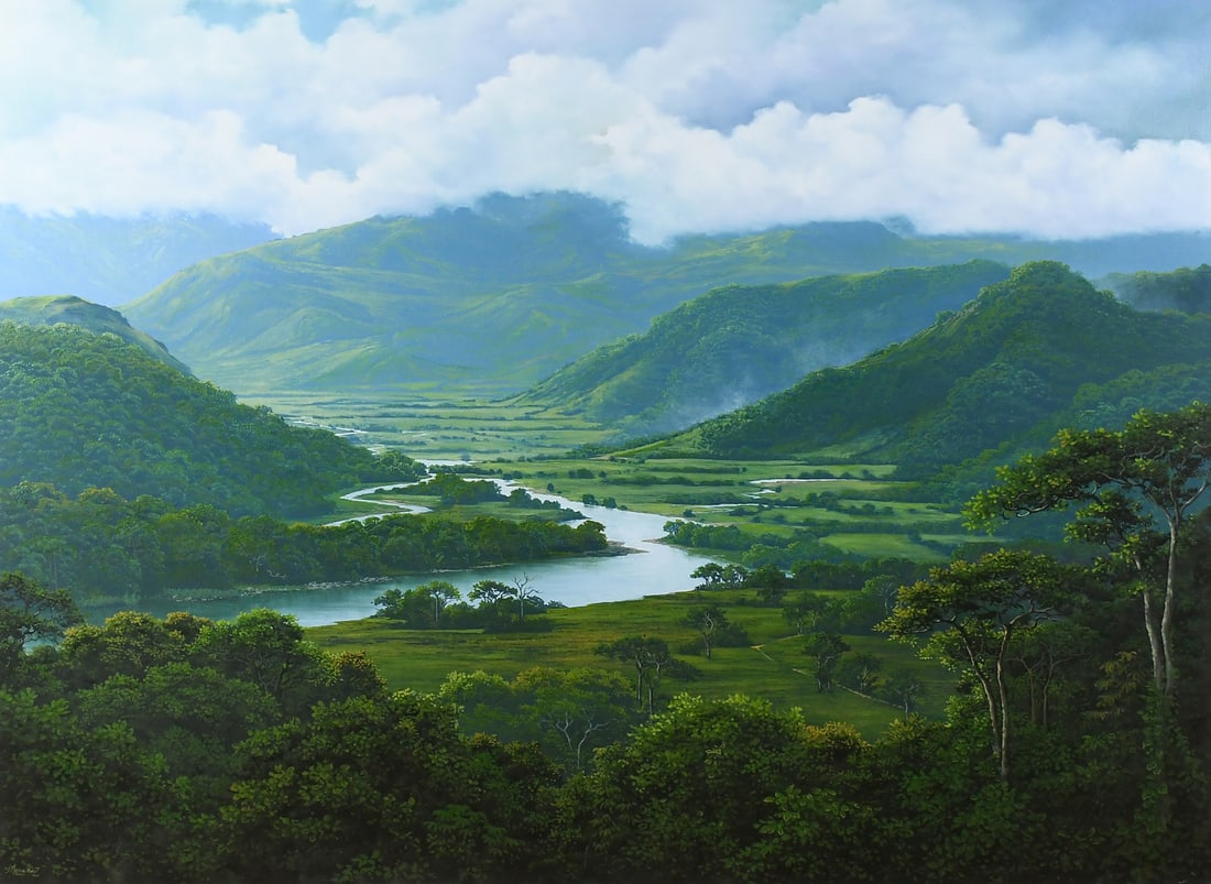 LARGE JUAN MANUEL HERNANDEZ "CRONICAS" PAINTING (1 of 4)
