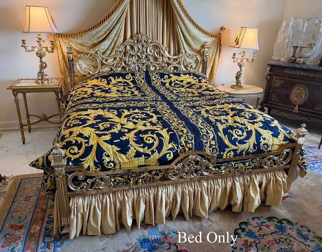 VERSACE INSPIRED ORNATE BRASS KING SIZE BED FRAME (1 of 4)