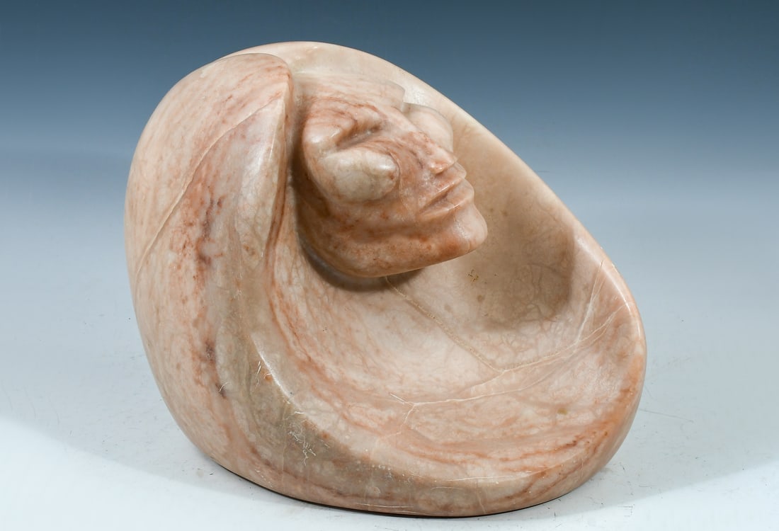 CLIFF FRAGUA NATIVE AMERICAN ALABASTER BUST (1 of 5)