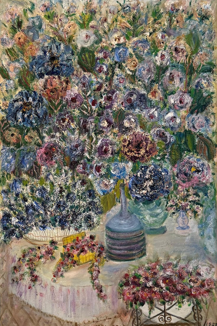 JESSIE DREW BEAR FLORAL PAINTING (1 of 3)