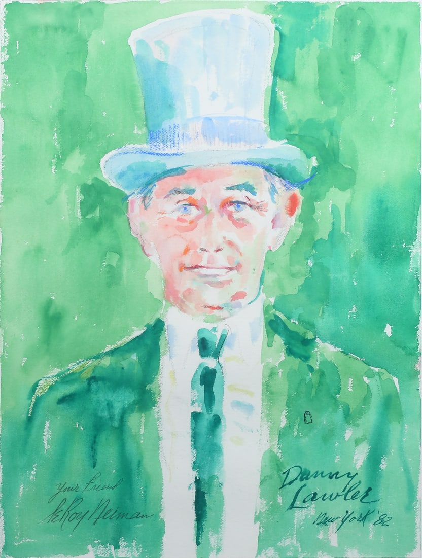 NEIMAN; FLEROY NEIMAN W/C PORTRAIT OF DANNY LAWLER (1 of 5)