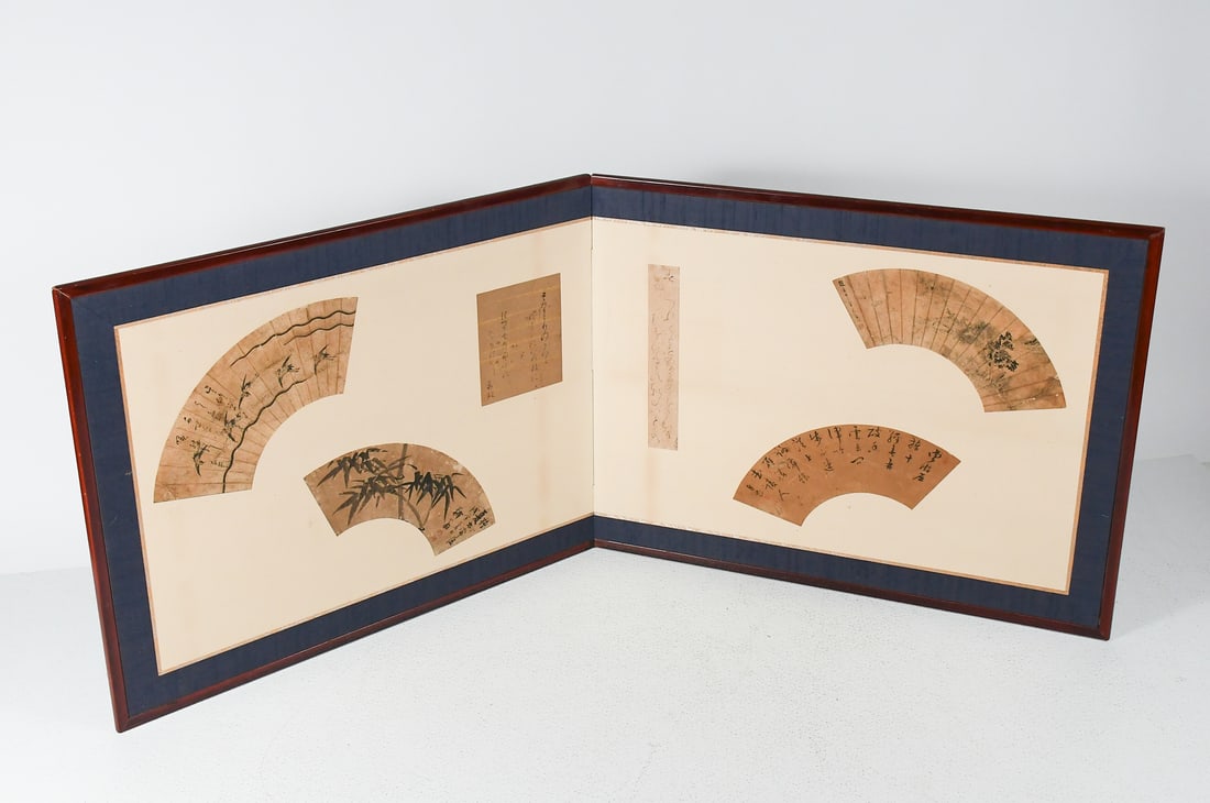 JAPANESE EARLY PAINTED FAN SCREEN (1 of 5)