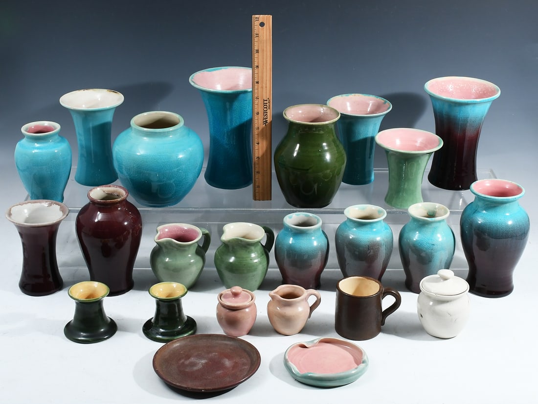 23 PC. NORTH CAROLINA PISGAH FOREST POTTERY: 23 PC. NORTH CAROLINA PISGAH FOREST POTTERY: