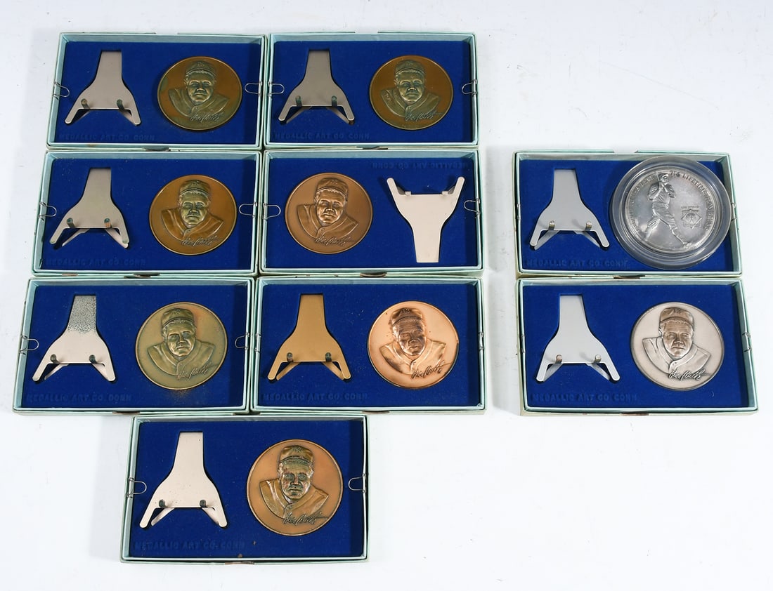 9 PC. BABE RUTH COMMEMORATIVE MEDAL LOT (1 of 5)