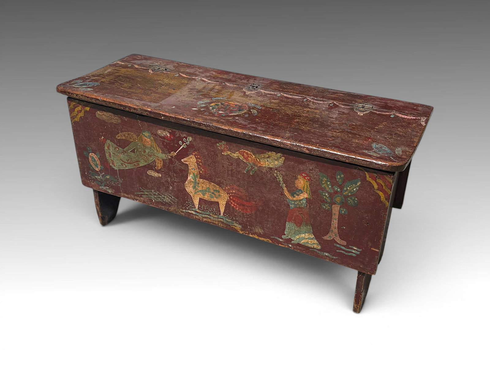 FOLK ART PENNSYLVANIA GERMAN PAINTED BLANKET CHEST (1 of 1)