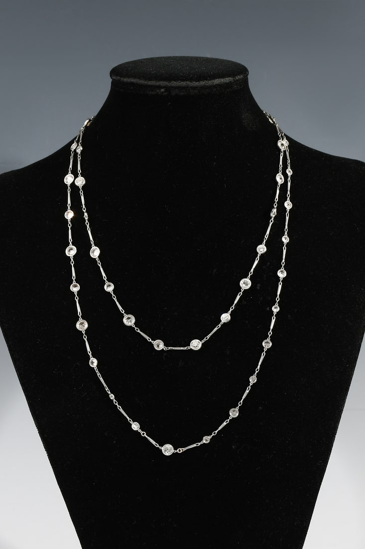 PLATINUM & DIAMOND STATION NECKLACE (1 of 5)