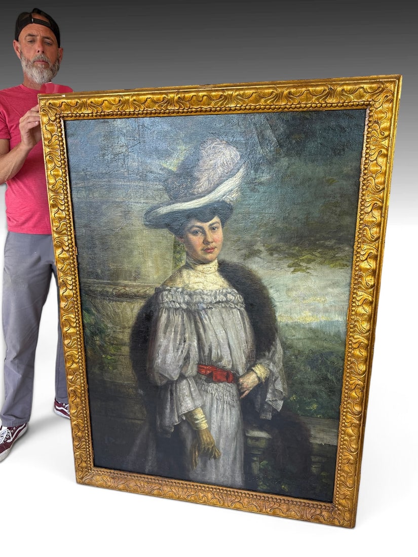 LATE 19TH CENTURY PORTRAIT PAINTING OF A LADY (1 of 6)