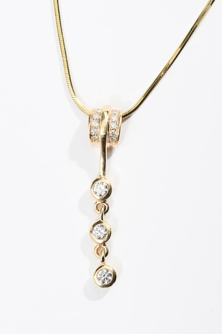 18K 14K DIAMOND SLIDE PENDANT (1 of 4)