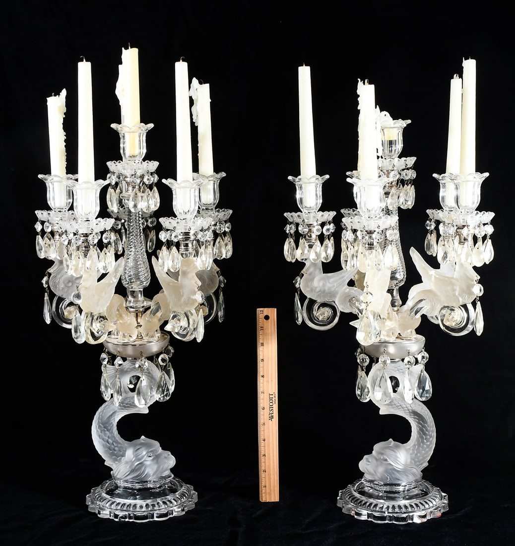 PR. BACCARAT CRYSTAL DOLPHIN 6-LIGHT CANDELABRA (1 of 14)