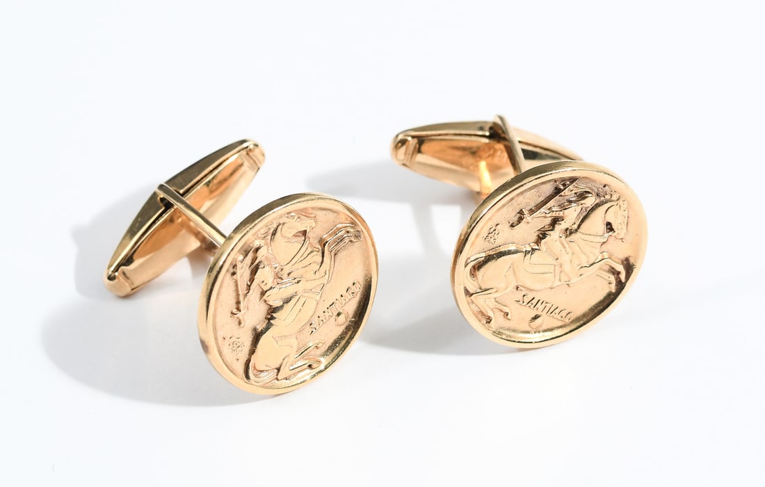 14K SANTIAGO (ST. JAMES THE GREAT) CUFFLINKS (1 of 4)