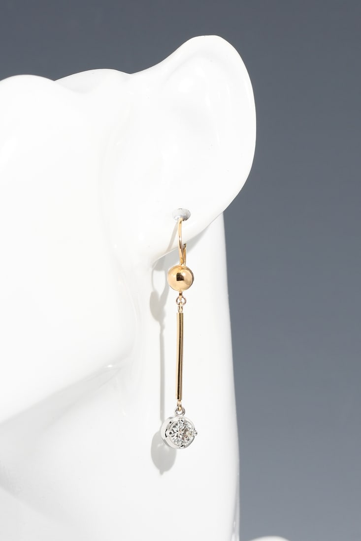 18K PLAT EAR PENDANTS DIAMOND (1 of 4)