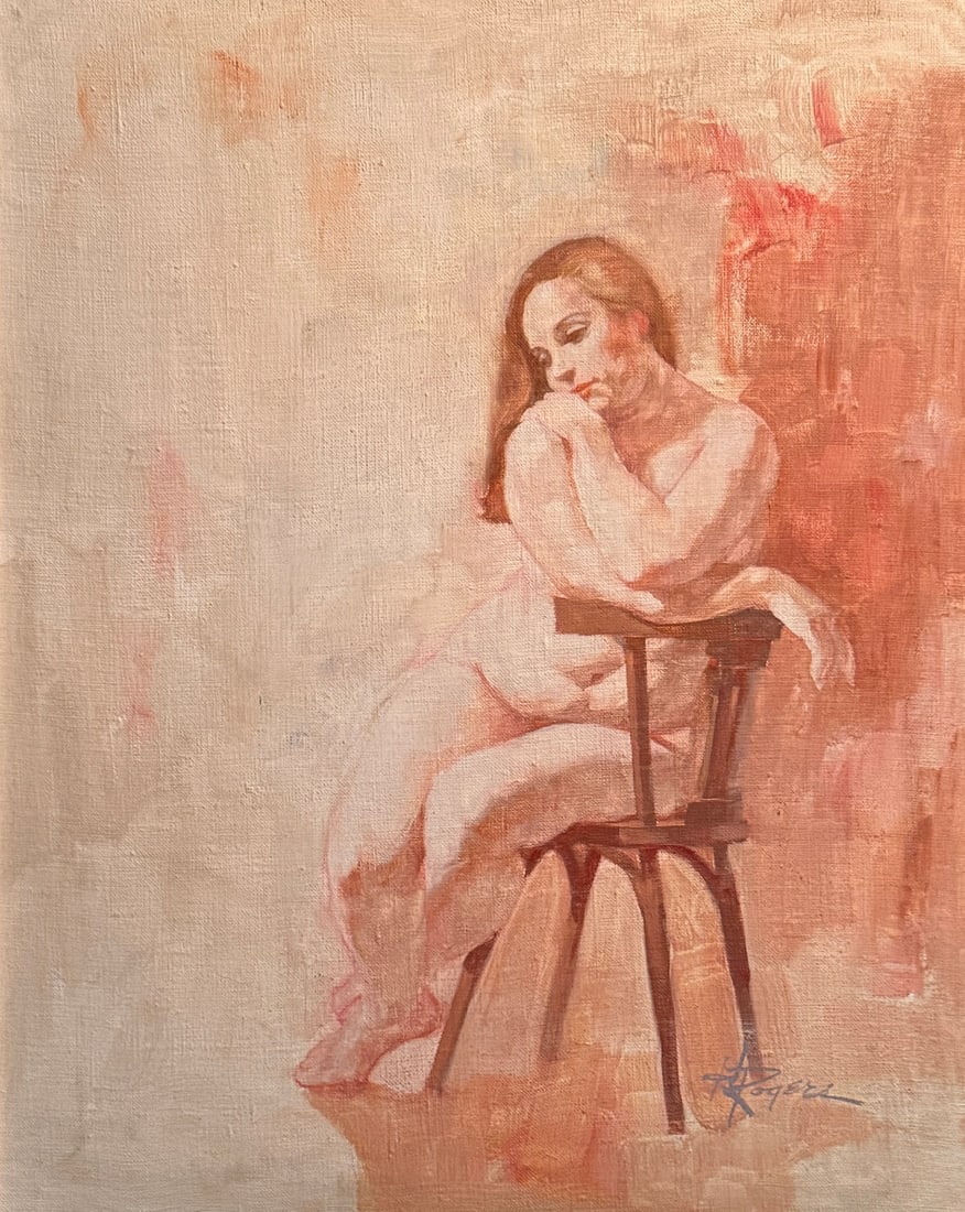 HOWARD ROGERS SEATED NUDE PAINTING (1 of 4)