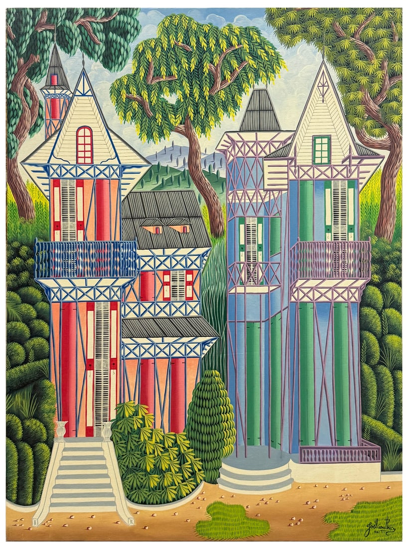 JOEL GAUTHIER HAITIAN STREET SCENE PAINTING (1 of 3)