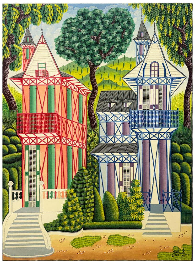 JOEL GAUTHIER HAITIAN STREET SCENE PAINTING (1 of 3)
