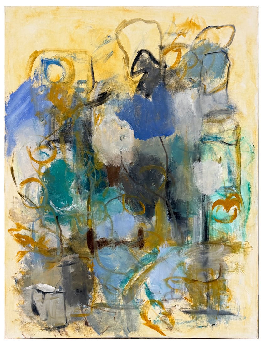 NANCY SMREKAR "ALOHA" ABSTRACT ACRYLIC PAINTING (1 of 3)