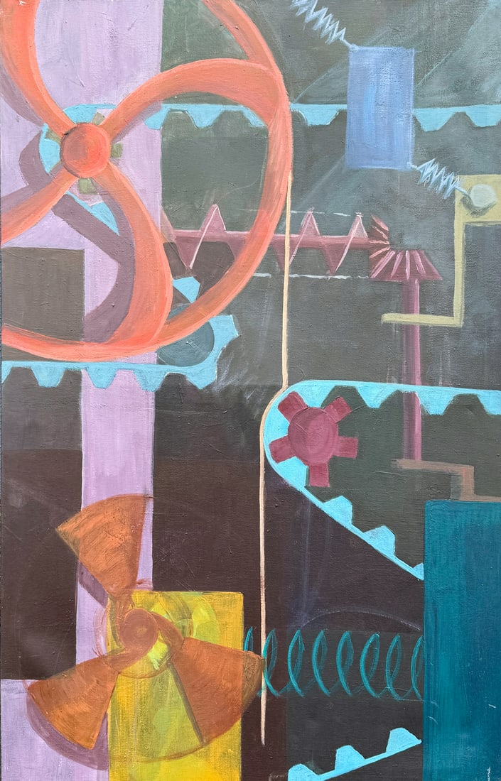 LARGE ABSTRACT PAINTING "ASSEMBLY #2" (1 of 3)