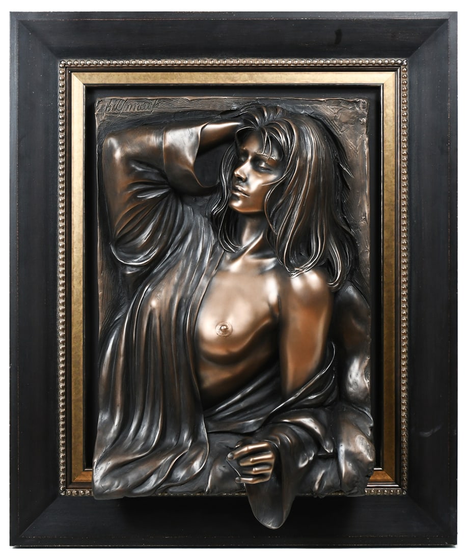 BILL MACK "GLAMOROUS" BONDED BRONZE SCULPTURE: MACK, Bill, (American, b. 1949): "Glamorous", 2009, Bonded Bronze, 29.5" (h) x 19.5" (w) x 9" (d), signed upper left, 38.25" x 30.75". Sold with a 2014 Certificate of Authenticity from Erin Taylor Edi