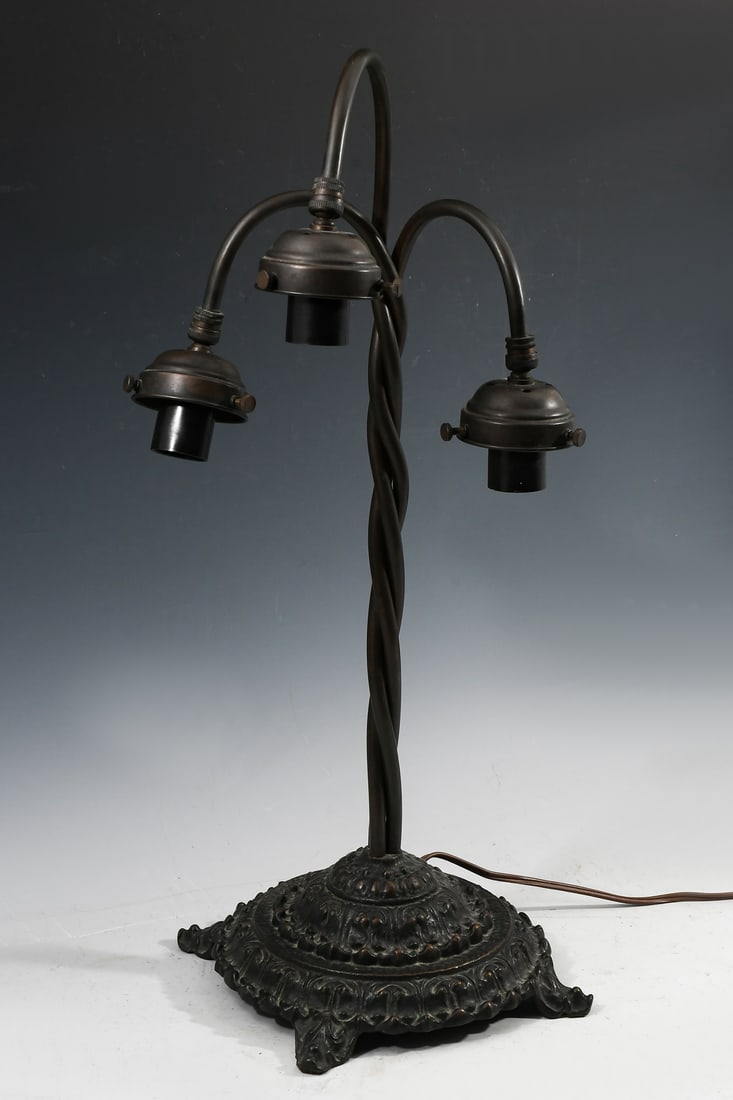 "THE BEGINNING" 3- LIGHT BRONZE TABLE LAMP BASE (1 of 5)