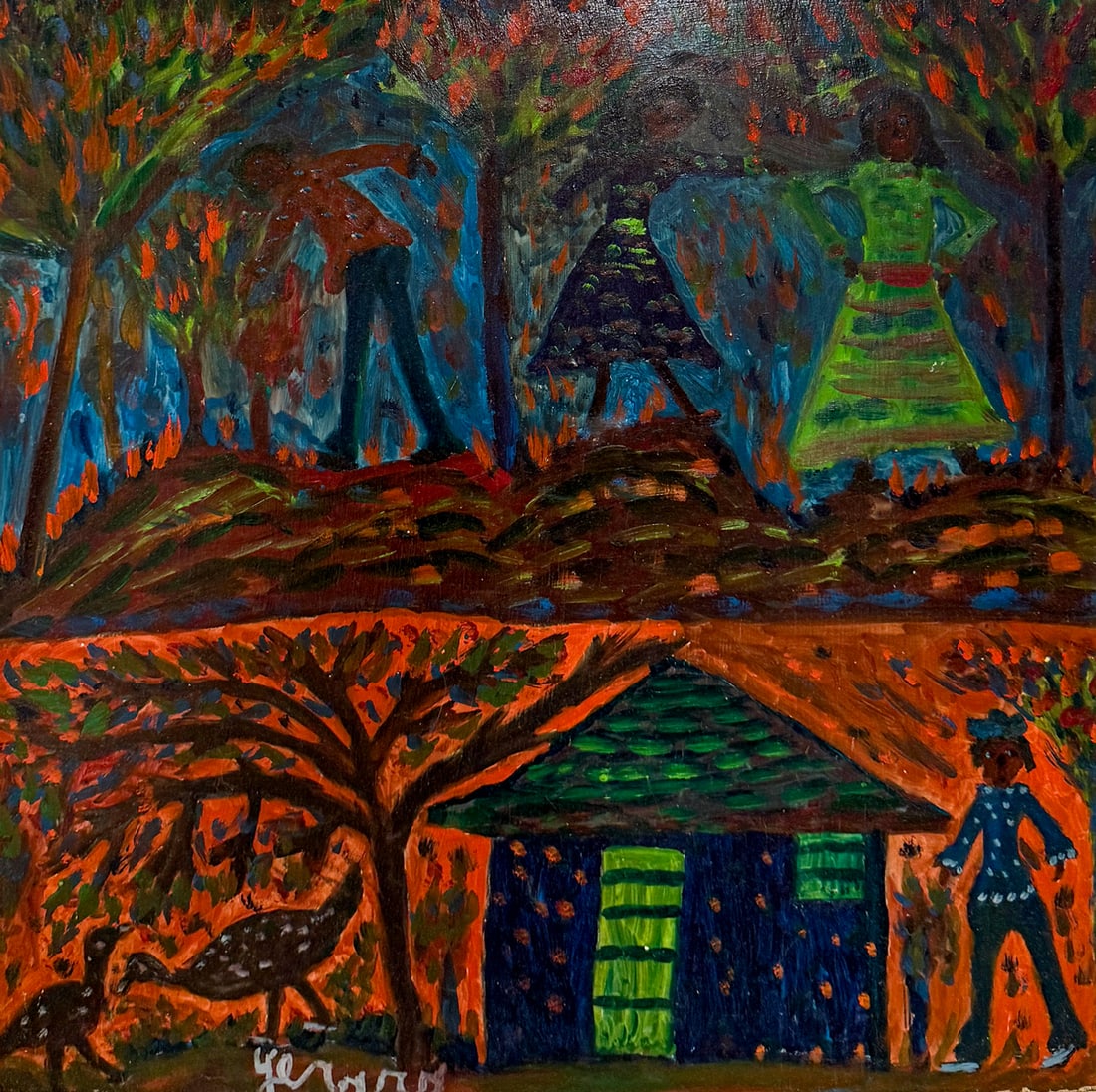 GERARD FORTUNE HAITIAN FOLK ART PAINTING (1 of 4)