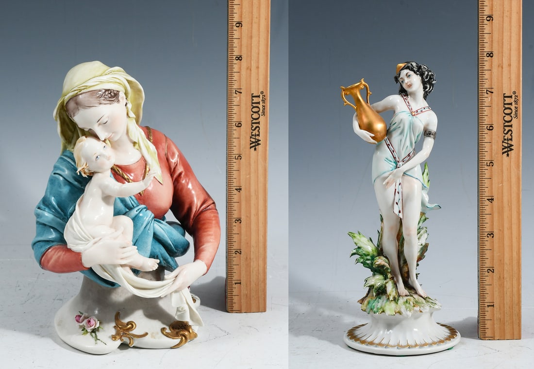 2PC. CAPODIMONTE PORCELAIN FIGURES (1 of 8)