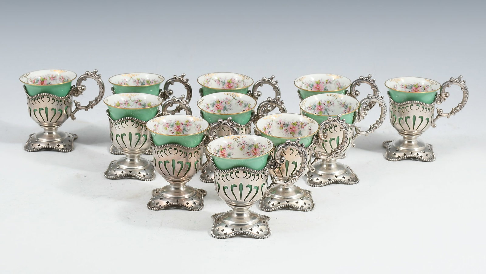 11 PC. STERLING & LENOX CHINA DEMITASSE CUPS (1 of 4)