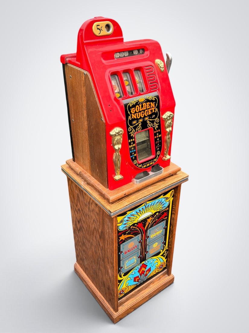 GOLDEN NUGGET SLOT MACHINE W/ LIGHTED CABINET (1 of 8)