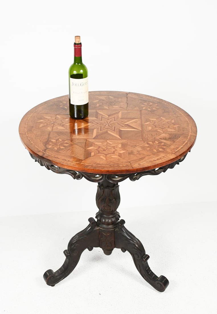 VICTORIAN PARQUETRY INLAID TILT TOP TABLE (1 of 4)