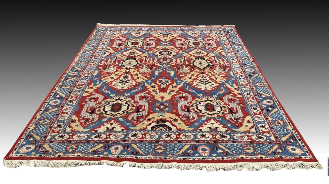 LARGE BLUE AND RED ESTATE ORIENTAL CARPET (1 of 4)