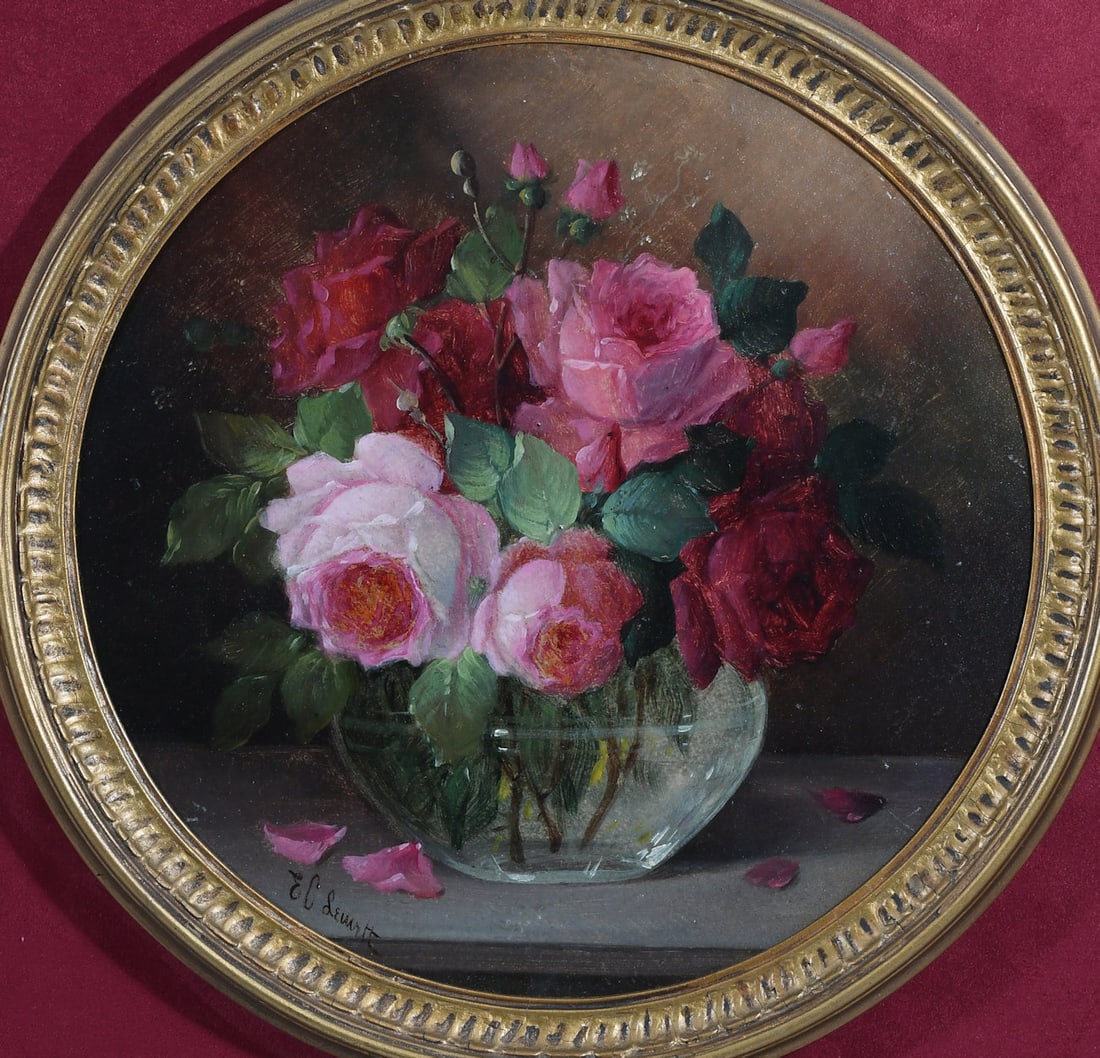 TWO ED LEAVITT FLORAL STILL LIFE PAINTINGS - 4