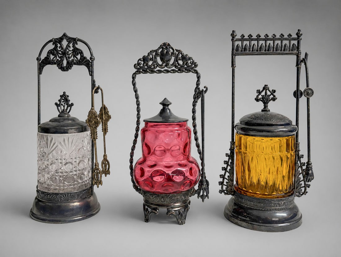 3 VICTORIAN PICKLE CASTORS (1 of 1)