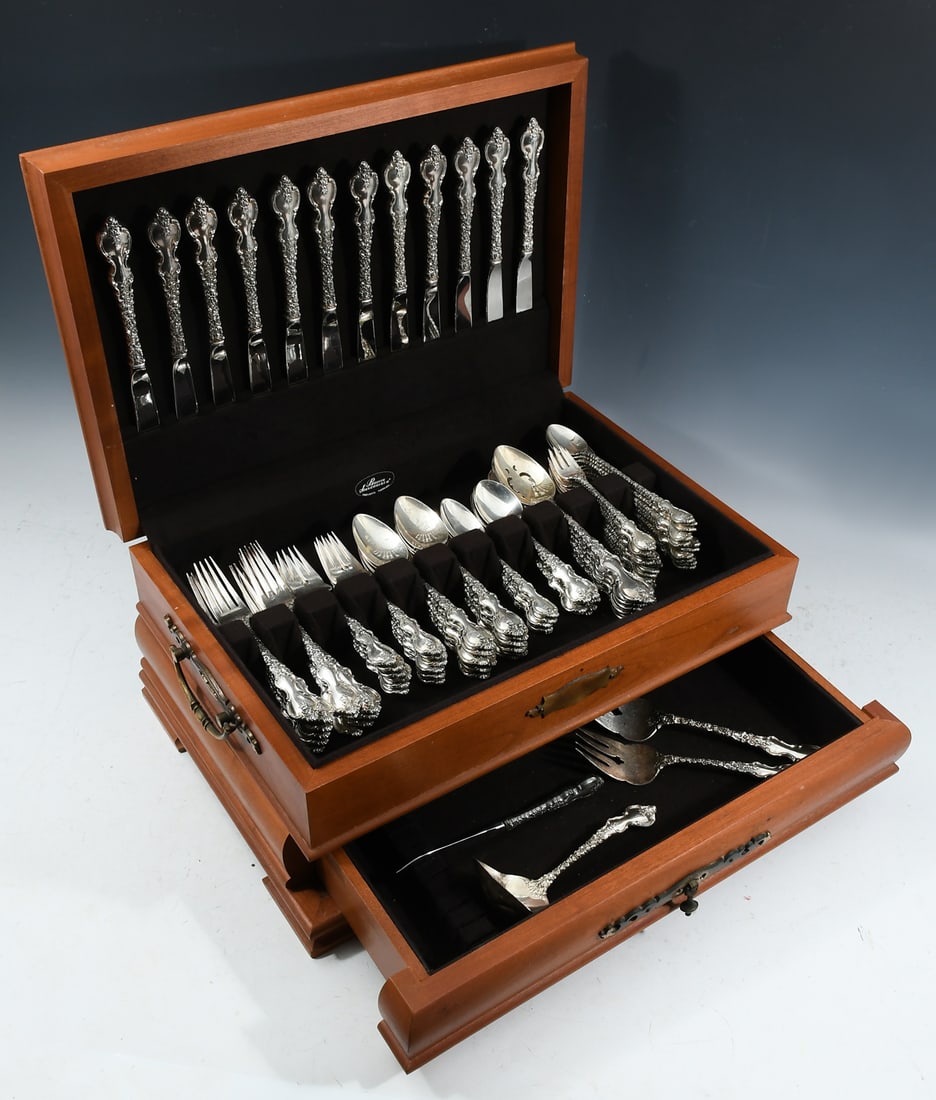 93 PC. INTERNATIONAL STERLING "DU BARRY" FLATWARE (1 of 7)