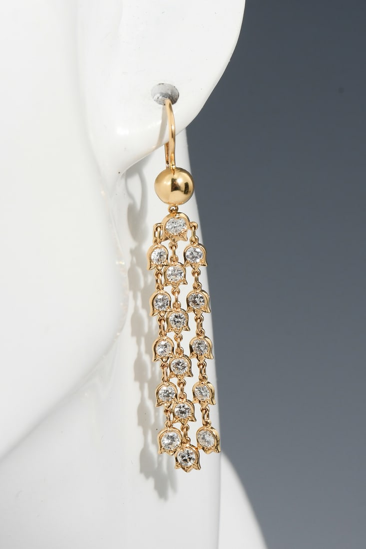 18K DIAMOND MINI CHANDELIER EARRINGS (1 of 5)