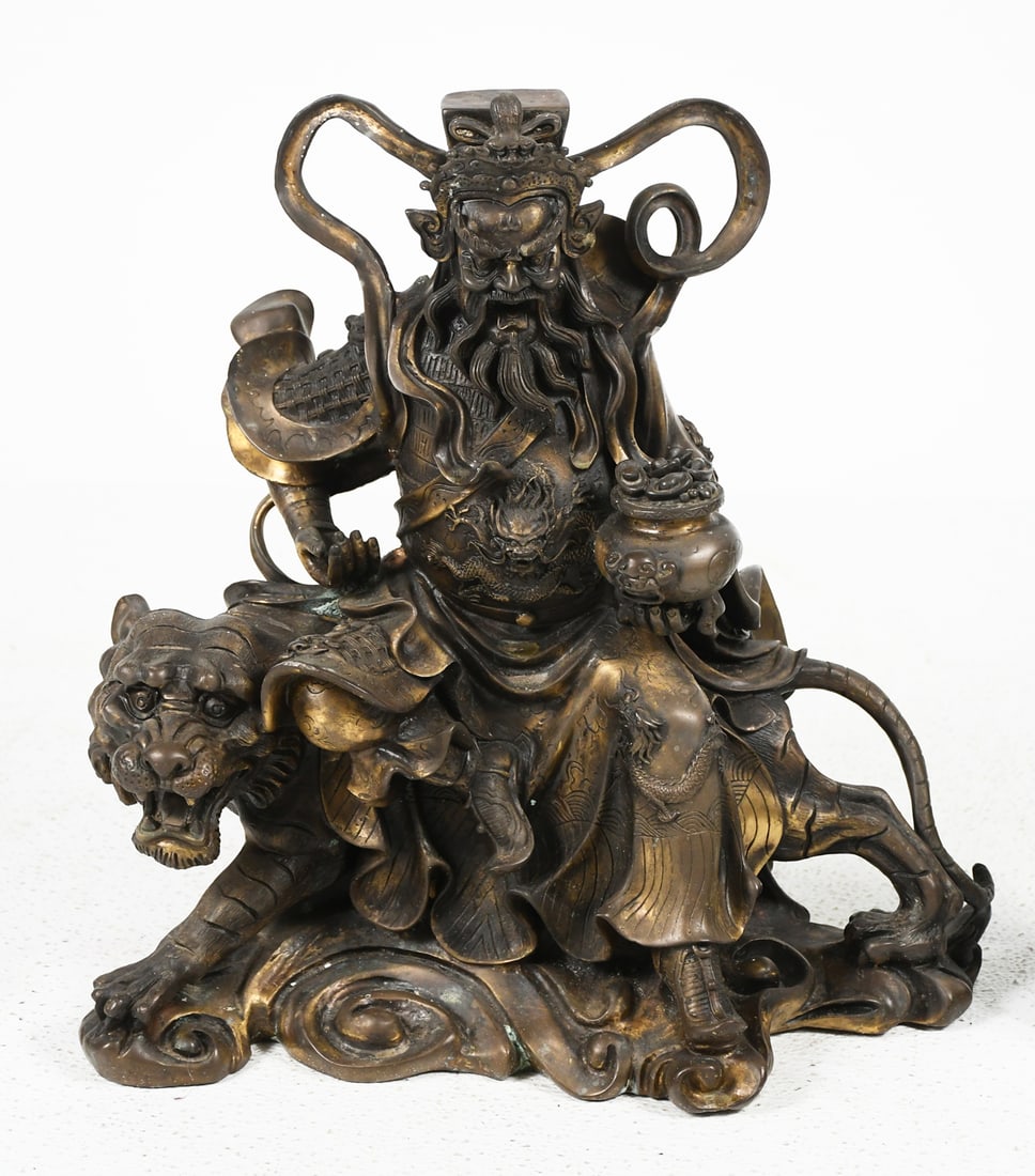 ZHAO GONGMING ATOP A TIGER ASIAN BRONZE (1 of 5)