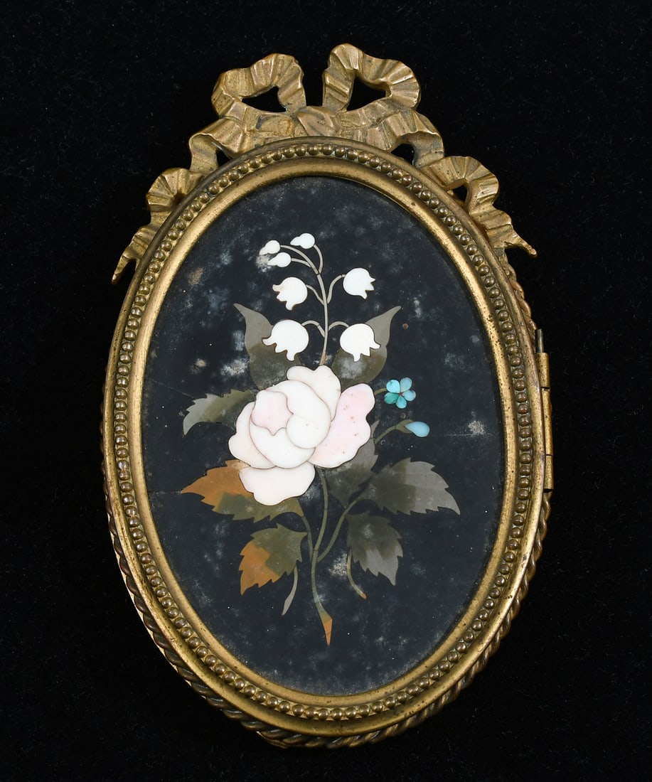 19TH-C. L. ITALIAN PIETRA DURA FLORAL PLAQUE (1 of 6)