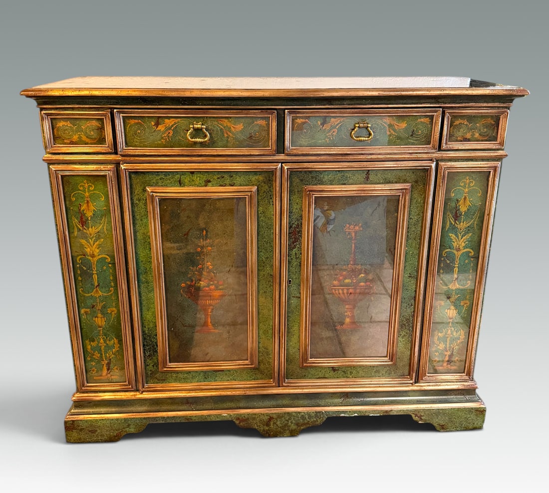 THEODORE ALEXANDER PAINTED CONSOLE CABINET (1 of 6)