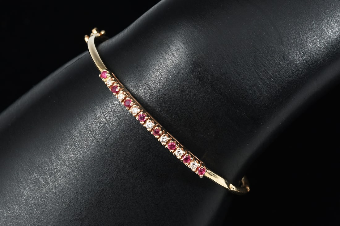 14K BRACELET W/RUBIES & DIAMONDS (1 of 5)