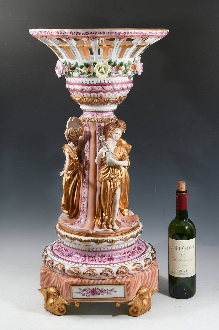 RICHARD KLEMM DRESDEN PORCELAIN PEDESTAL COMPOTE (1 of 7)