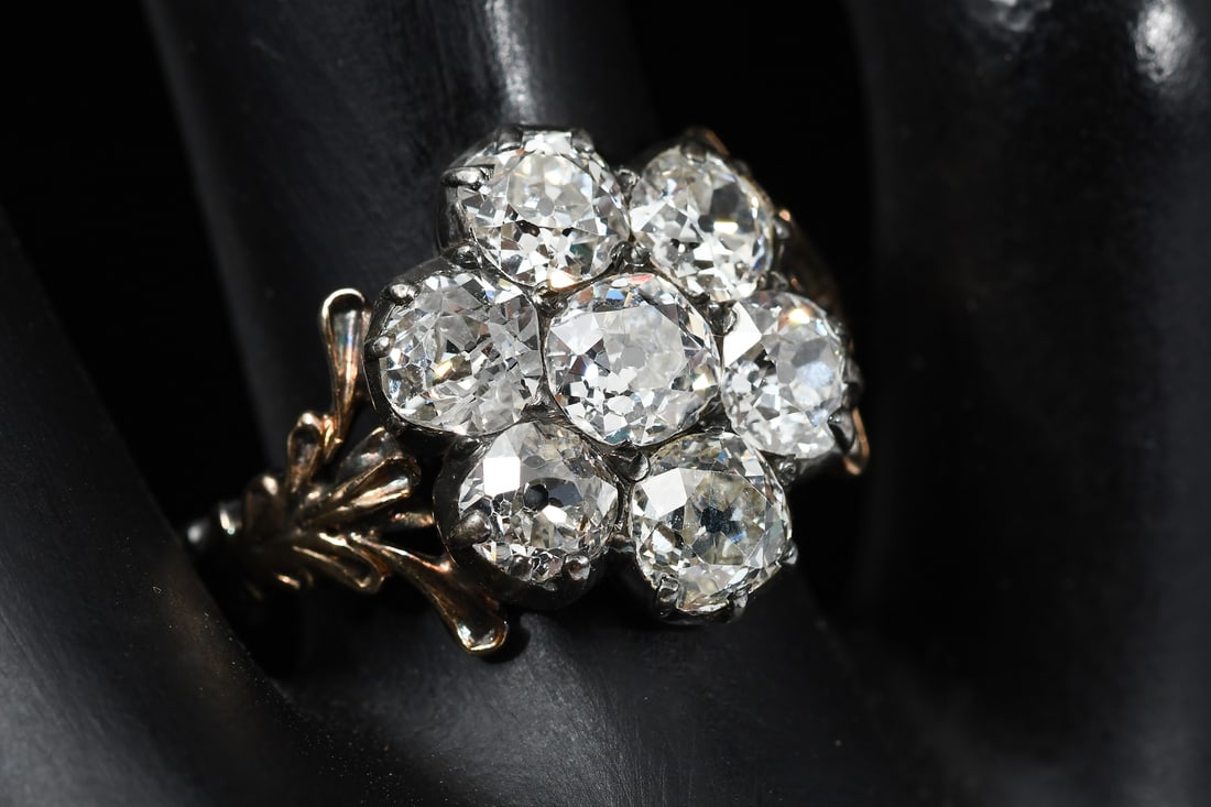 18K GOLD VICTORIAN A JOUR BACK DIAMOND RING (1 of 6)