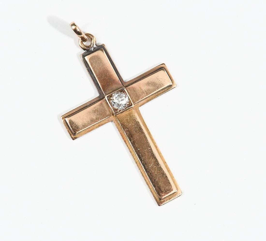 10K 19TH CENTURY DIAMOND CROSS (1 of 3)