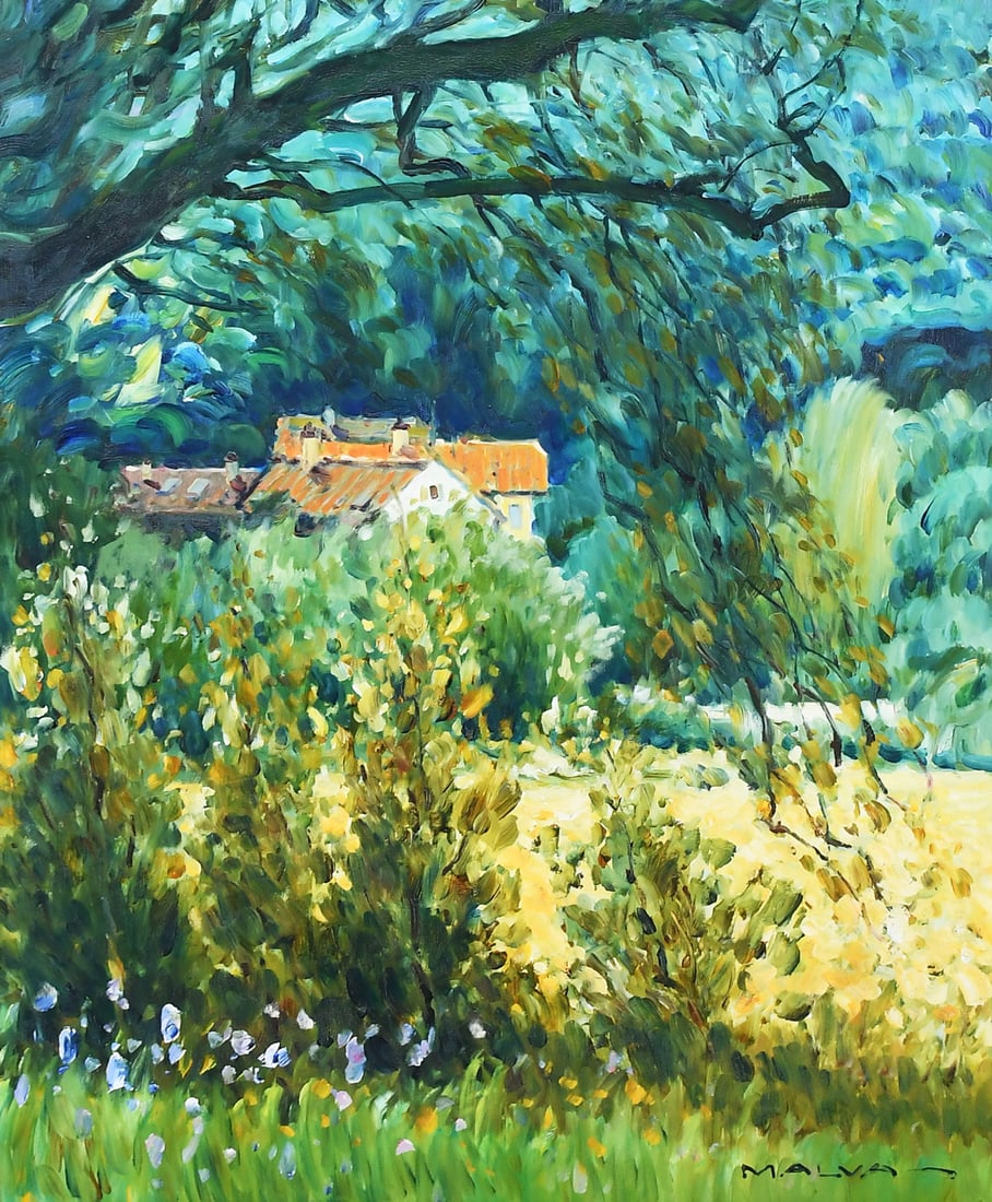 OMAR MALVA IMPRESSIONIST COUNTRY ESTATE PAINTING (1 of 4)