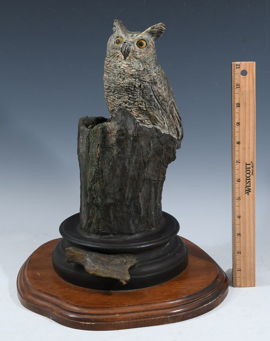 GREAT HORNED OWL BRONZE SCULPTURE (1 of 5)