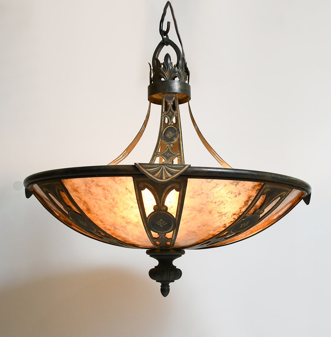 "VILLA 1919" HAND-CRAFTED 3- LIGHT MICA CHANDELIER (1 of 5)