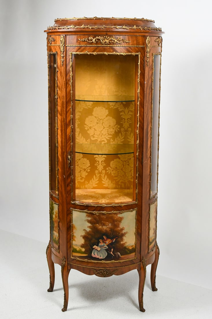 HAND-PAINTED SPANISH CURIO DISPLAY CABINET (1 of 7)