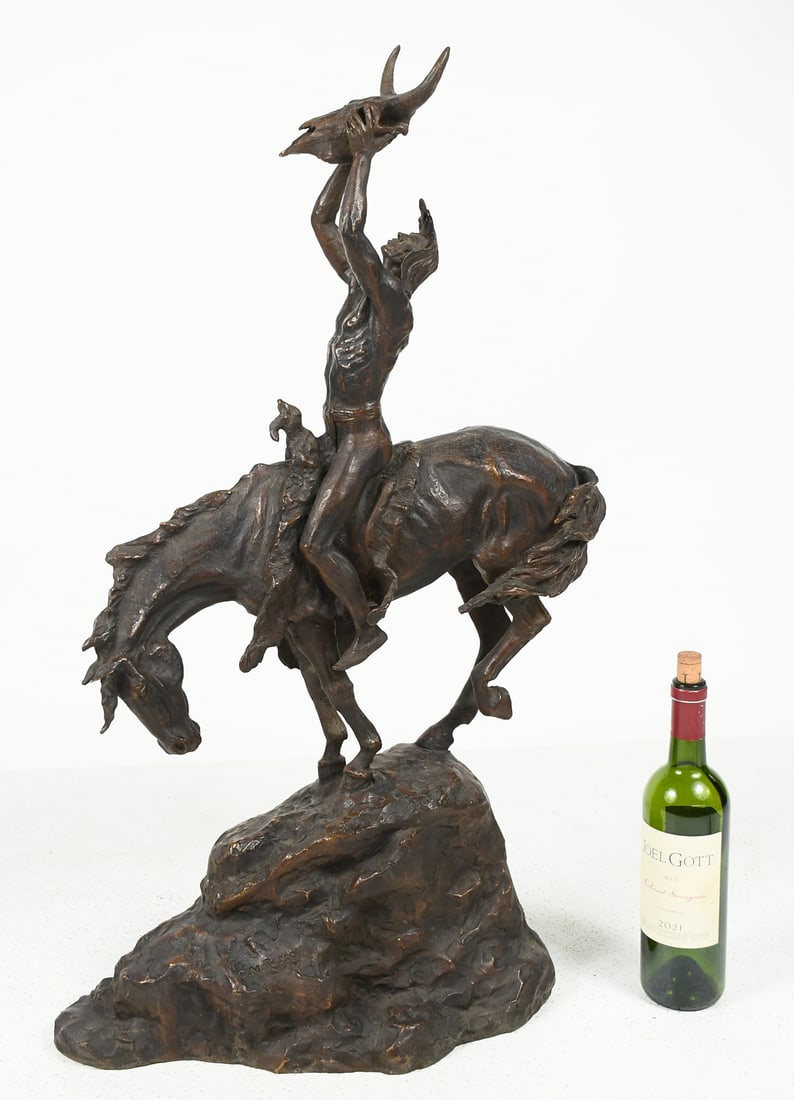 NATIVE AMERICAN BRONZE AFTER BUCK MCCAIN (1 of 4)